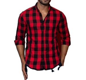 เสื้อเชิ๊ตผู้ชายผ้าฝ้ายกระดุมเม็ดเดียวมีลายตารางแฟชั่นใหม่ปี202 - Product Image 5