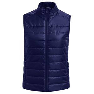 Chaleco Acolchado Ligero para Mujer con Cuello Alto y Cremallera, Estilo Deportivo Casual Europeo Americano, Chaleco Tejido Cálido Negro para Exportación - Product Image 1