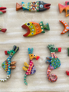 Decoraciones de Animales Marinos de Madera Tallada a Mano, Sostenibles, Miniaturas de Peces, Estrellas de Mar y Caballitos de Mar, Adornos Colgantes de Pared, Venta al Por Mayor - Product Image 2