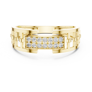 Classic Round Cut Lab Grown <b>Diamond</b> Band 18K 14K Solid Gold Panel Cluster <b>Diamond</b> <b>Ring</b> Fine Jewelry For Men's Wholesale Supplier - Product Image 3