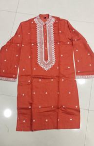 Conjunto de Kurta y Pijama de Seda Romana Bordada para Hombre, Ideal para Bodas y Festivales, Ropa Tradicional para Hombres y Niños - Product Image 4