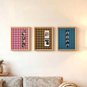 Walnut Wood Photo Booth <b>Frame</b> with Fabric Mat - <b>8x10</b> for Photo Strip & Instant Photos - Product Image 1