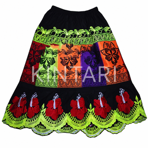 Tropical Floral Hawaiian Embroidered <b>Skirt</b> Women Custom Casual Beachwear Summer Holiday <b>Skirt</b> OEM Bulk Wholesale Clothing - Product Image 4