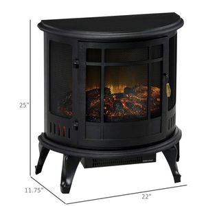 Black 22\" Electric Fireplace with 1500W Heating Power - Product Image 4