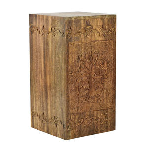 Factory Wholesale Custom Handcarved Mango Wood Cremation Urn Tree of Life Design Keepsake Urn for Human <b>Ashes</b> and <b>Pet</b> <b>Ashes</b> - Product Image 1