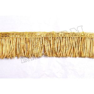 Frange à pampilles en fil d'or sur mesure, tailles de 2 cm à 8 cm, directement de l'usine, pour rideaux, vêtements et usage décoratif - Product Image 2