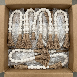 Guirnalda de Cuentas de Algodón Tejida a Mano con Borlas de Yute, Decoración Boho Rústica para Bandeja de Niveles, Marca DECORYUG, para Sala de Estar y Regalo de Inauguración de Casa - Product Image 4
