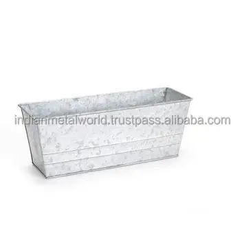 Huge galvanized metal planters rustic iron garden planter with handles best price metal big tubs for garden decor