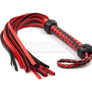 Leather Flogger Premium Leather Strips Flexible Design Strong <b>Grip</b> Handle Leather Flogger Easy <b>Control</b> - Product Image 5