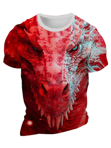 T-shirt homme imprimé dragon 3D, été, décontracté, streetwear, manches courtes, sport, mode urbaine. - Product Image 5