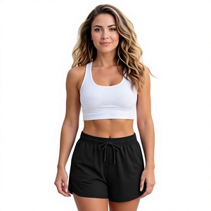 Shorts pour femmes Ever Glow légers et respirants avec bordure en fourrure, nœuds, fleurs, pompons, boutons, taille élastique et poches latérales - Product Image 4