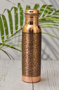 Botella de Agua de Cobre Martillado 100% Puro Ayurvédico, Elegante, a Prueba de Fugas y sin Juntas, de Latón, Ideal para Regalos Empresariales - Product Image 4