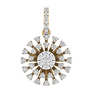 Luxury 18K Gold Natural Diamond Pendant <b>Necklace</b> for Women | GIA Certified Round Cut Sparkly Real Diamond Jewelry - Product Image 1