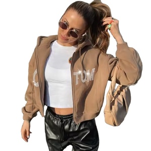 Venta al por mayor PRO ENTERPRISES Mujer Full-Zip Transpirable 100% Algodón Fleece Winter Casual Hoodie - Product Image 5