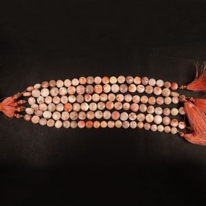 Collier de perles d'opale rose naturelle en gros |   Pierre précieuse ronde en agate zèbre rose de 7 mm - Product Image 1
