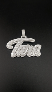 Colgante con Letra Tua, Plata de Ley 925 Maciza, Aleación Plateada, Cristal, Diamantes de Imitación, Estilo Hiphop, Amuleto Unisex, Regalo - Product Image 4