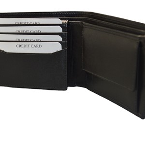 Wholesale Men's Fashion Bifold <b>Wallet</b> Premium Genuine Leather RFID Coin Purse Open Closure Slim Design <b>Card</b> <b>Holder</b> Polyester - Product Image 4