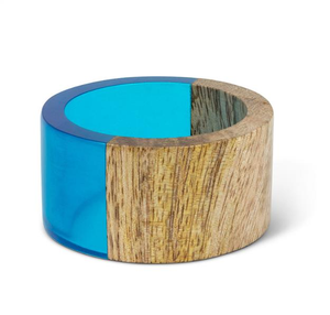 Anillo de Servilleta de Resina Epoxi y Madera con Diseño Cuadrado para Fiestas, Tamaño Personalizado, Hecho a Mano, Artesanía Natural - Product Image 1