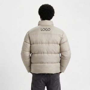Manufacturer Custom Logo Men's Winter Puffer Jacket Waterproof Windproof Padded Duck Down <b>Coat</b> Oversized Bubble Parka - Product Image 4