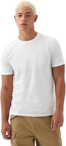 Camiseta de Algodón Blanca para Hombre, Manga Corta, Cuello Redondo, Corte Regular, Color Sólido, Diseño Liso de Punto Jersey - Product Image 2