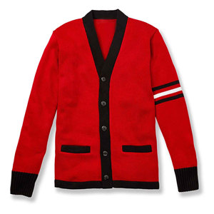 Suéter de punto extralargo de lana/cachemira con cuello en V de calidad premium Cook ForCustom con logotipos de hermandades, fraternidades, escuelas, colegios y universidades - Product Image 1