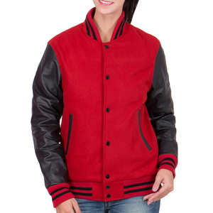 Veste universitaire d'hiver pour femmes, personnalisable, imperméable, respirante, séchage rapide, fermeture éclair, tissu en laine de haute qualité, service OEM, détachable - Product Image 1