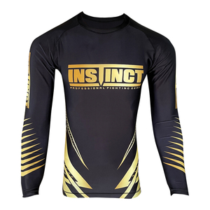 เสื้อรัดกล้ามเนื้อคอกลมสำหรับผู้ชาย พิมพ์ลายโลโก้ตามสั่งด้วยเทคนิค Sublimation สำหรับ MMA BJJ ขายส่ง เสื้อรัดกล้ามเนื้อสำหรับออกกำลังกายในยิม ระบายอากาศได้ดี - Product Image 1
