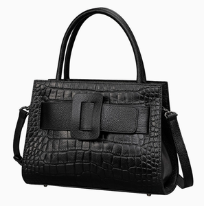 Sac fourre-tout bleu clair à motif crocodile ZhongHong pour femme, sac à bandoulière, sac à main, fermeture éclair, doublure en polyester, usage quotidien - Product Image 4