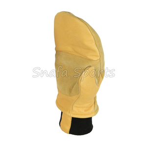 Unisex Yellow Leather Winter <b>Mittens</b> Thermal Insulated Pull-On Outdoor Riding <b>Gloves</b> - Product Image 4