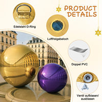 Grand ballon à bulles disco réutilisable en PVC brillant, 6 pièces, ensemble de boules à miroir gonflables, pompe électrique pour fête de mariage et événement