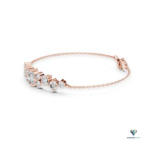 3.03 CT Rose <b>Gold</b> Round Lab Grown Diamond Graduated Bracelet in 18K <b>Solid</b> <b>Gold</b> - Product Image 4