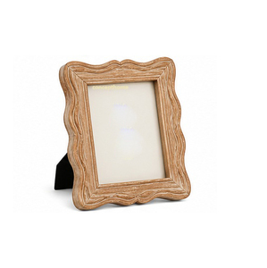 Marco de Fotos de Madera Hecho a Mano, Diseño Creativo para el Hogar, Borde Ondulado, Plegable Verticalmente, para Montar en la Pared o Apoyar en la Mesa, Estilo Moderno - Product Image 4