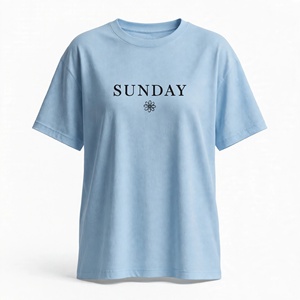 Camiseta Casual de Cuello Redondo y Manga Corta para Mujer, Fabricada en Fábrica, con Estampado de Flores Sunday, 100% Algodón Jersey de BD - Product Image 2
