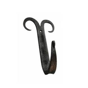 Black Coated Metal Wall <b>Hook</b> Set of 2 for Home <b>Bathroom</b> Door Decorative Use Wall Mounted Anti-Rust Space Saving - Product Image 2