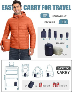 Chaqueta Bomber Brillante de Invierno para Hombre, Diseño Reversible con Capucha y Cuello Alto, Talla Grande, Chaqueta Acolchada Negra para Exteriores - Product Image 4