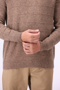 Pull en laine col V pour homme de qualité supérieure, couleur unie, tricoté, pour l'automne, manches standard, épaisseur normale, vente en gros - Product Image 4