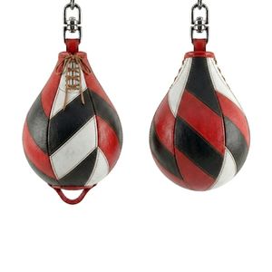 Striped Leather <b>Boxing</b> <b>Speed</b> Ball Fast Rebound Hanging Punching <b>Bag</b> for Advanced Reflex Training Performance - Product Image 1
