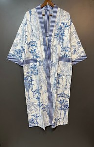 Bata Kimono con Estampado de Dibujos Animados para Mujer, de Algodón Suave, Camisón de Verano Hecho a Mano, Estilo Kimono ODM, Bata de Estar por Casa con Cintura Elástica Completa - Product Image 3