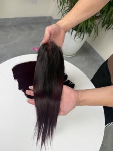ผมต่อแบบเส้นตรงสีเบอร์กันดีออมเบร  สีแดงไวน์  ผมเวอร์จินแท้จากเวียดนาม  แบบ Double Drawn - Product Image 3