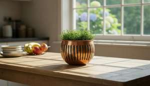 Maceta Grande de Metal Resistente a la Oxidación, Contenedor para Plantas de Interior y Exterior, Decoración para Sala de Estar, Jardín y Patio - Product Image 2