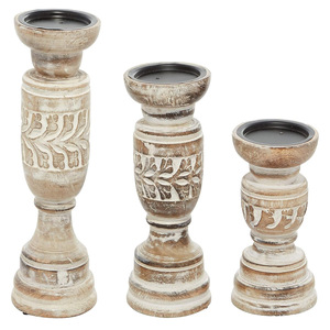 Elegante portavelas de madera, Juego de 3 candelabros de madera de mango personalizados para decoración de granja al por mayor y centros de mesa rústicos - Product Image 5