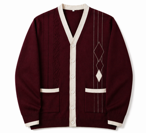 Cardigan en tricot pour homme, en coton premium, boutonné devant, décontracté, pour l'hiver, doux, chaud, confortable, à porter au quotidien - Product Image 1