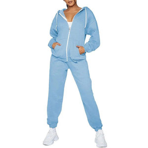 Conjunto Deportivo de 2 Piezas para Mujer, Transpirable, con Cierre, para Gimnasio, Running y Entrenamiento, Color Sólido, 100% Algodón, Casual, OEM ODM - Product Image 4