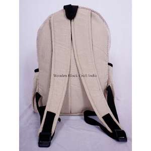 Mochila Artesanal Unisex de Tamaño Mediano, 100% Algodón, Estilo Vintage, Ligera, 20L, Cierre de Cremallera y Hebilla, con Logotipo Artesanal, para Viaje - Product Image 3