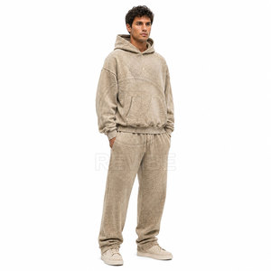Survêtement décontracté léger pour l'hiver, effet délavé, design confortable, doublure en molleton 100% coton pour les activités de plein air et les voyages - Product Image 2
