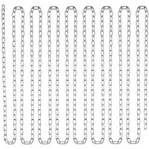 Catena a spirale zincata da 1/8 di pollice x 33 piedi, portata di sicurezza 350 libbre, con 2 anelli rapidi e finitura zincata - Product Image 1