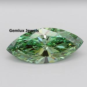 Diamant de laboratoire de taille marquise, vert vif fantaisie, 6,5 carats, certifié IGI, clarté VS, diamant de laboratoire, diamant en vrac pour bijoux - Product Image 1