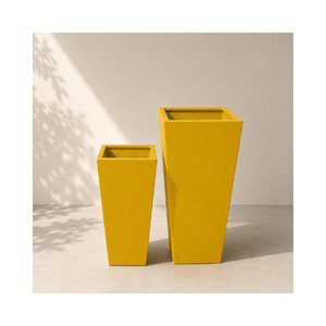 Ensemble de jardinières carrées décoratives modernes en fibre de verre, prêtes à être expédiées, pot de fleurs durable pour plantes d'intérieur et d'extérieur, personnalisable - Product Image 1