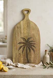 Planche à découper en bois avec poignée en bois, gravure palmier, plateau de service rectangulaire, écologique, compatible lave-vaisselle, pour fruits et fromages - Product Image 6