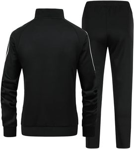 Survêtements en polaire respirants en polyester/coton à motif uni imprimé pour l'été, col montant, taille élastique, logo avant, 2 poches latérales - Product Image 6